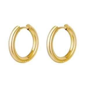 Creoler Simple Hoops Örhängen i Rostfritt Stål Guld XL