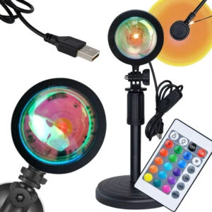 Sunset lamp - solnedgångslampa rgb stämningsbelysning med fjärrkontroll