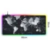 Rgb gaming skrivbordsunderlägg världskarta 80x30